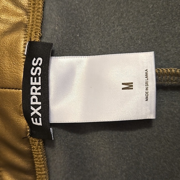 Express Bronze Gold PU Leather Pants, M - Picture 3 of 5